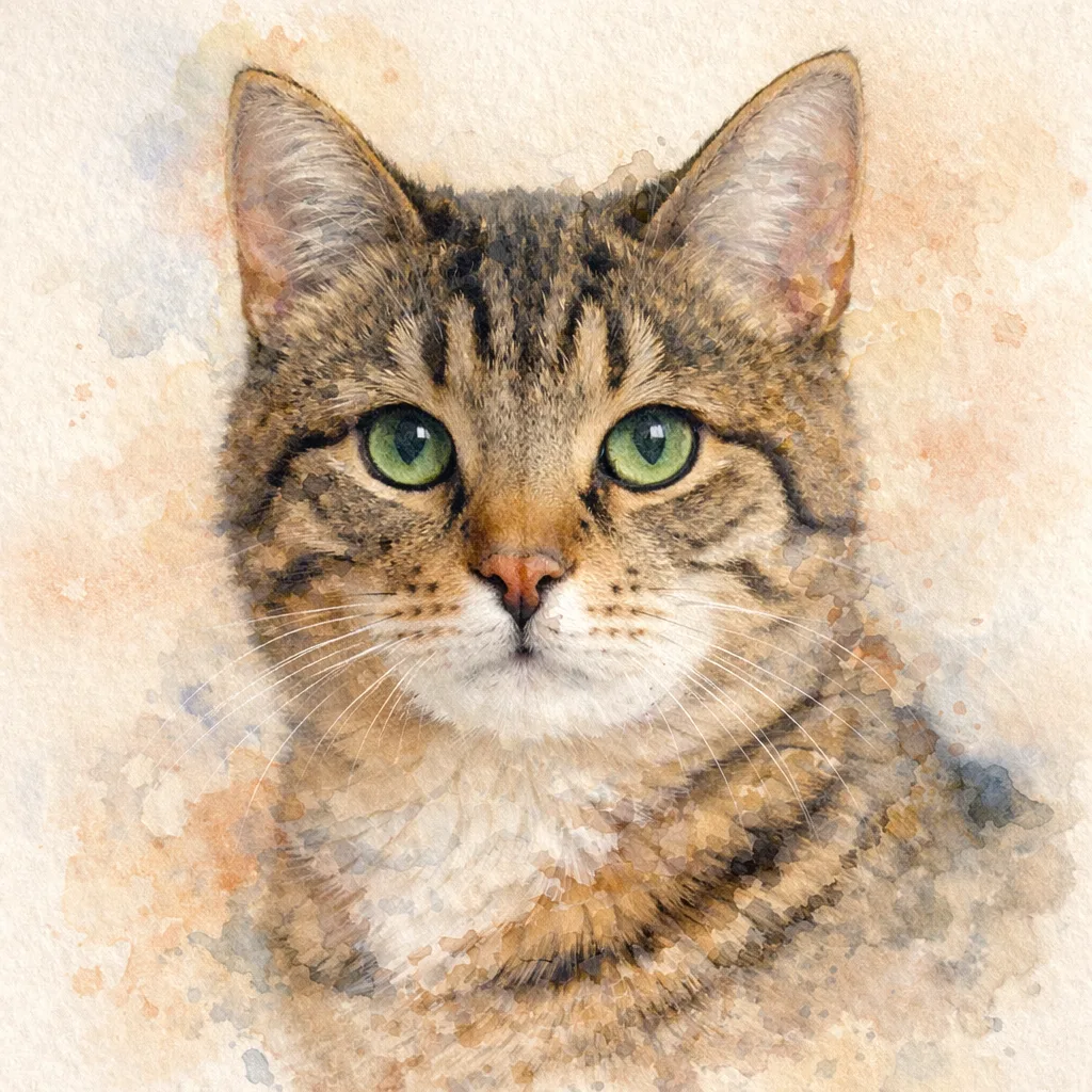 Pet portrait in Watercolor