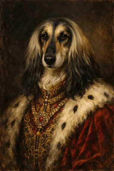 Afghan Hound portrait example