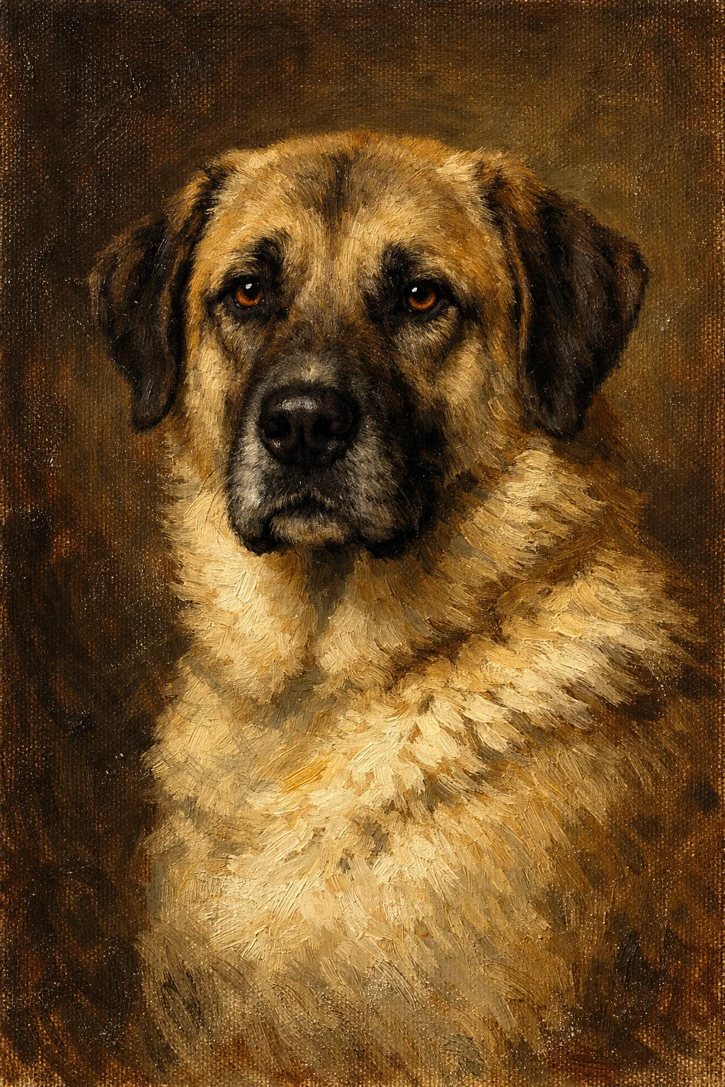 Anatolian Shepherd portrait on canvas — AI-made from a photo, by ArtPixio