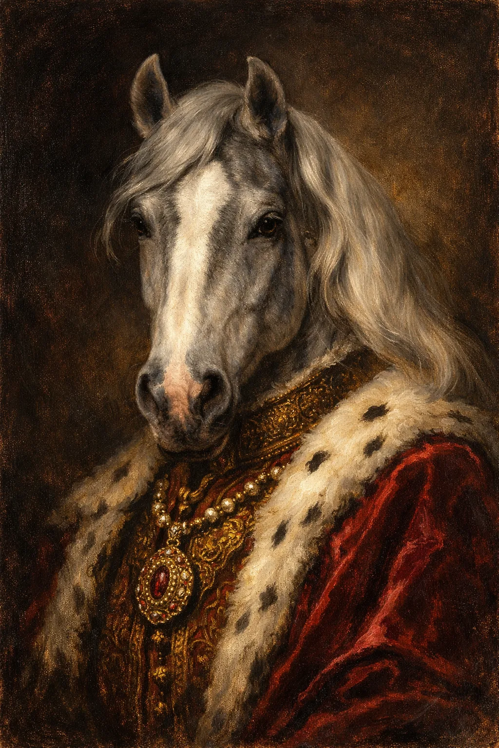Andalusian portrait on canvas — AI-made from a photo, by ArtPixio