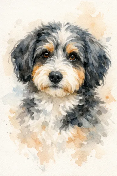 Aussiedoodle portrait example