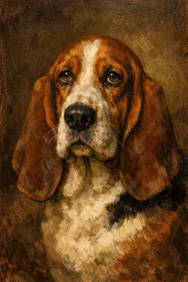 Basset Hound portrait example