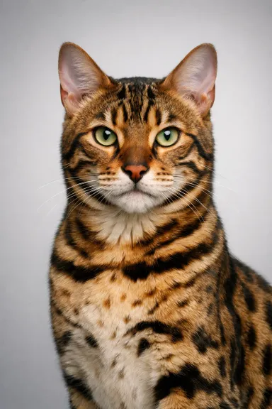 Custom pet portrait of a bengal