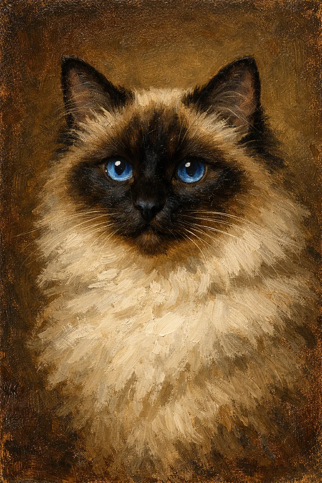Birman portrait on canvas — AI-made from a photo, by ArtPixio
