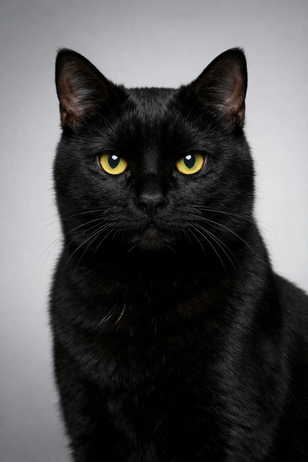 Black Cat portrait on canvas — AI-made from a photo, by ArtPixio