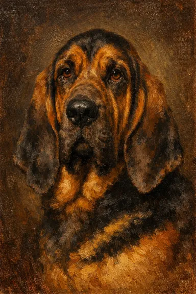 Bloodhound portrait example