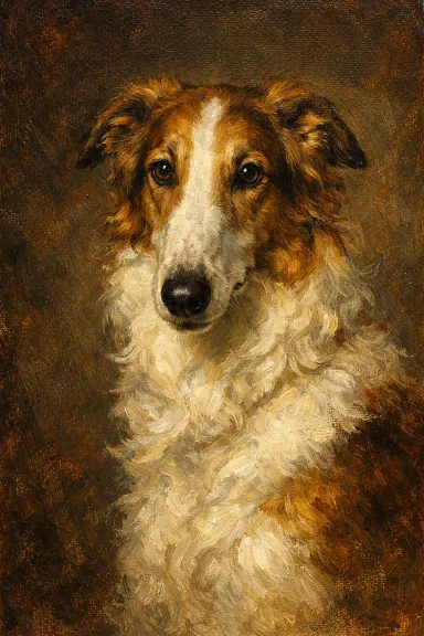 Borzoi portrait example