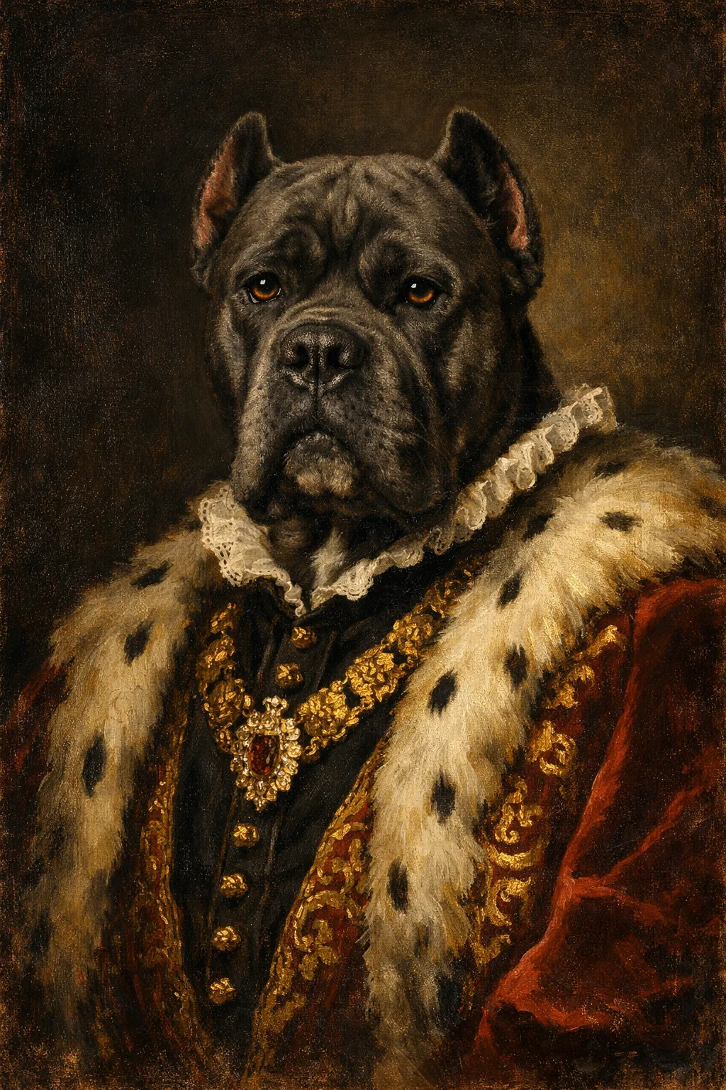 Cane Corso portrait on canvas — AI-made from a photo, by ArtPixio