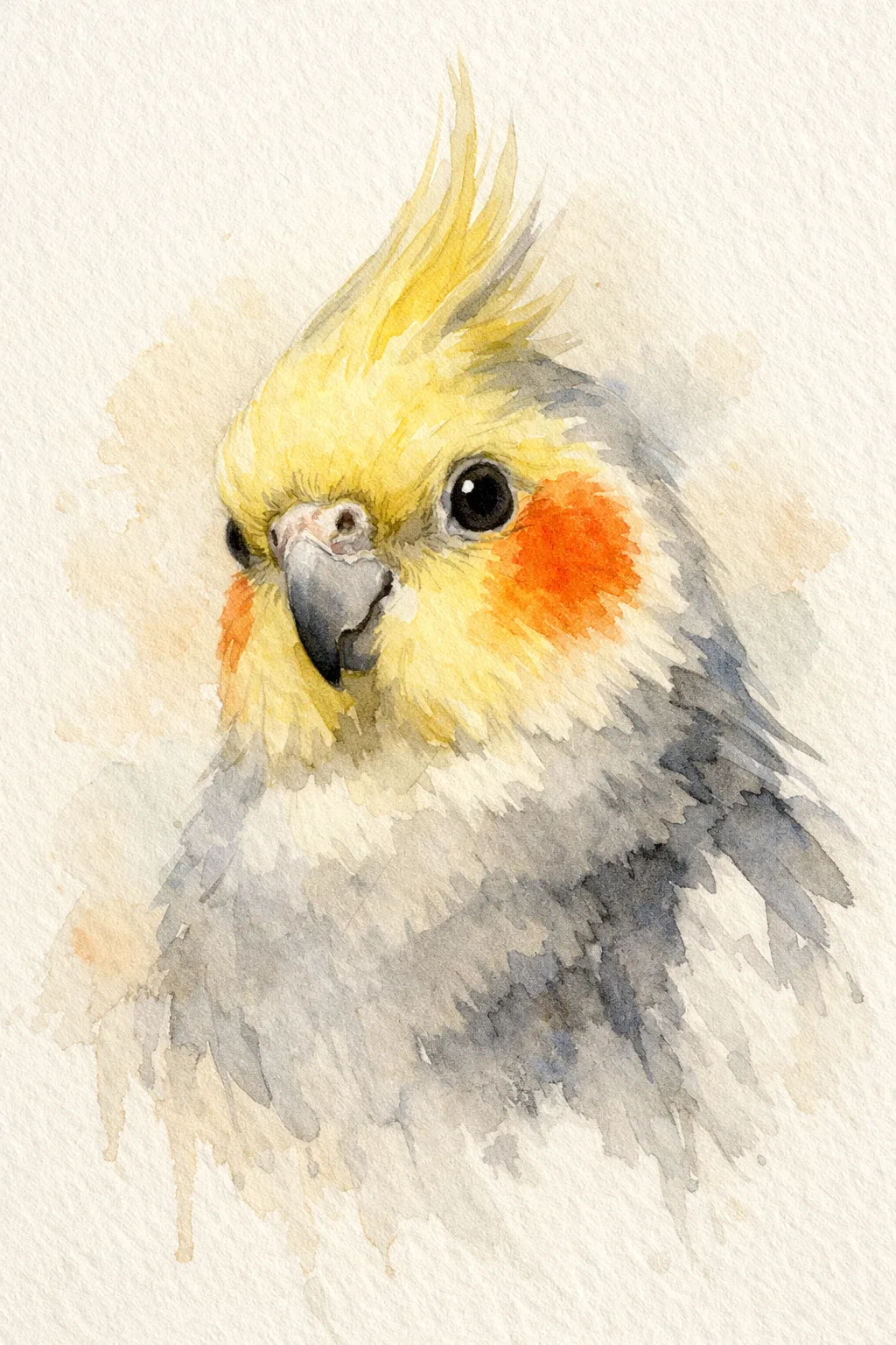 Cockatiel portrait on canvas — AI-made from a photo, by ArtPixio