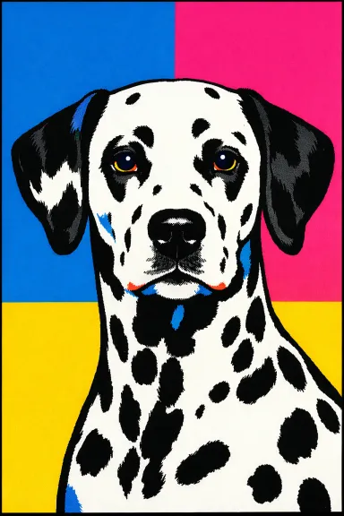 Custom pet portrait of a dalmatian