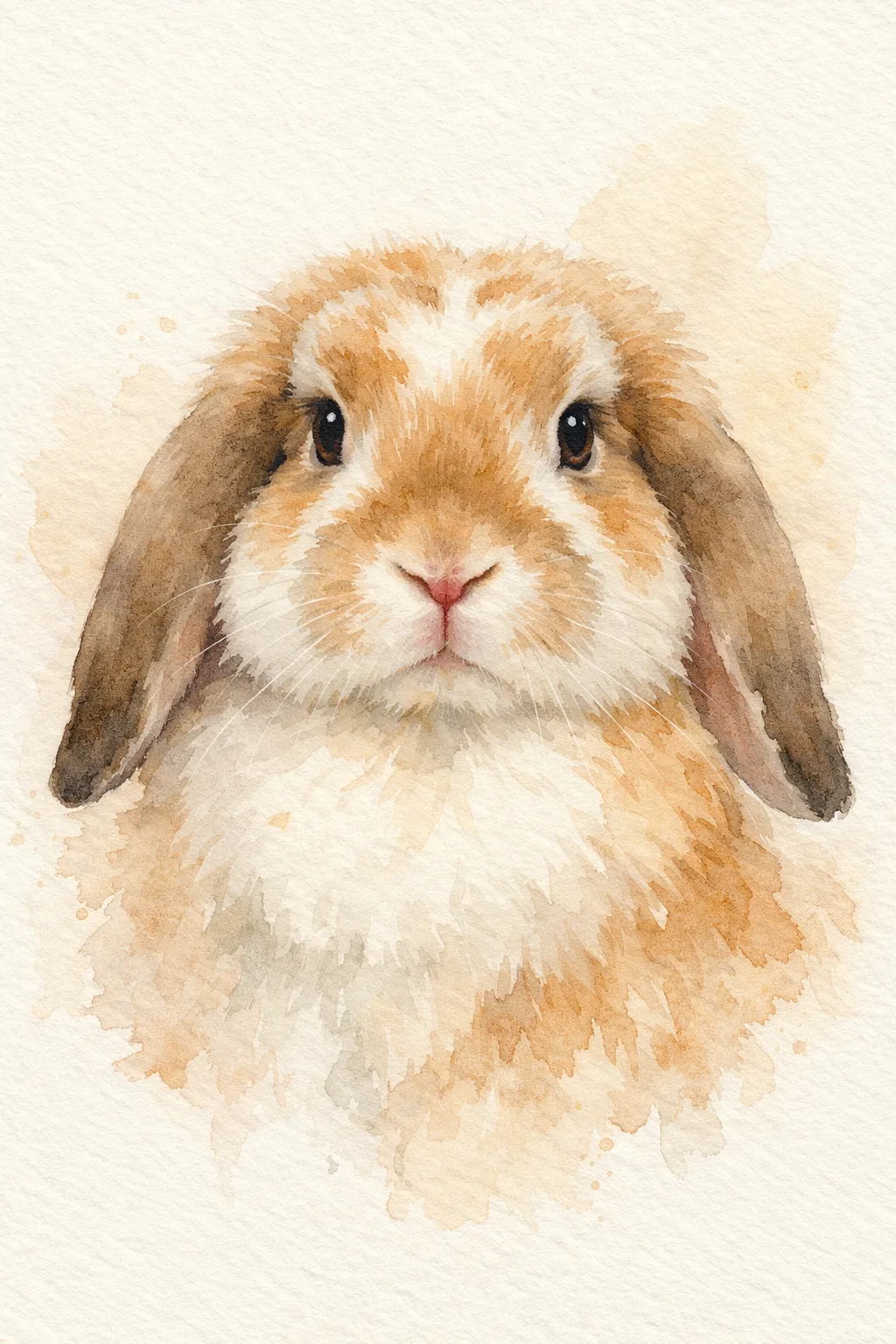 Dwarf Lop portrait on canvas — AI-made from a photo, by ArtPixio