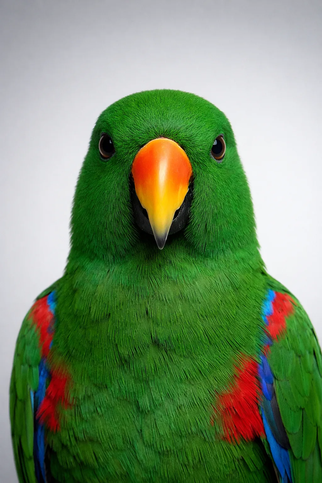 Eclectus Parrot portrait on canvas — AI-made from a photo, by ArtPixio