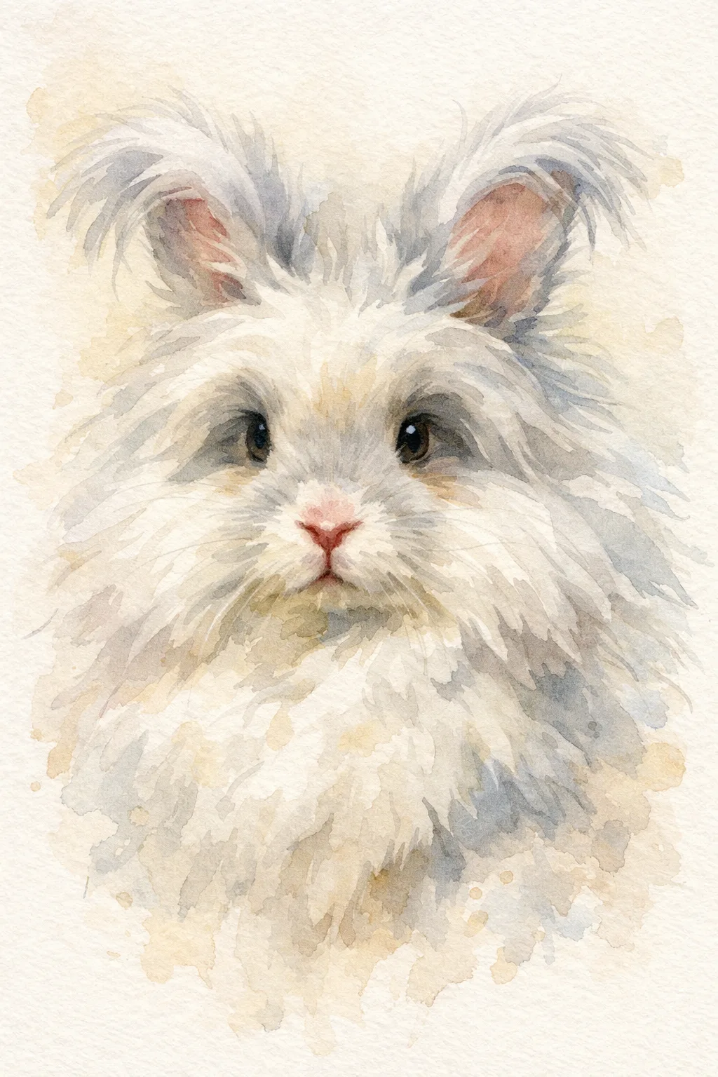 English Angora portrait on canvas — AI-made from a photo, by ArtPixio