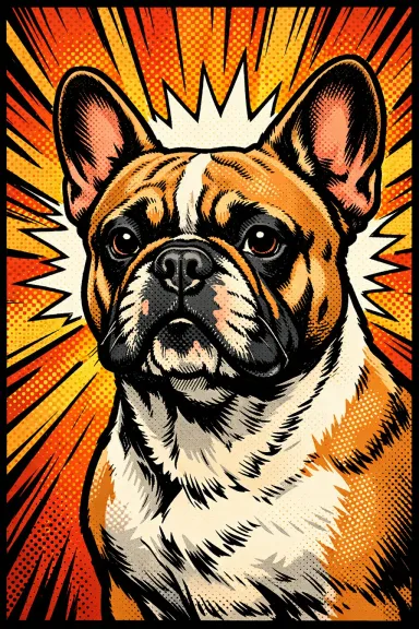 Custom pet portrait of a french bulldog