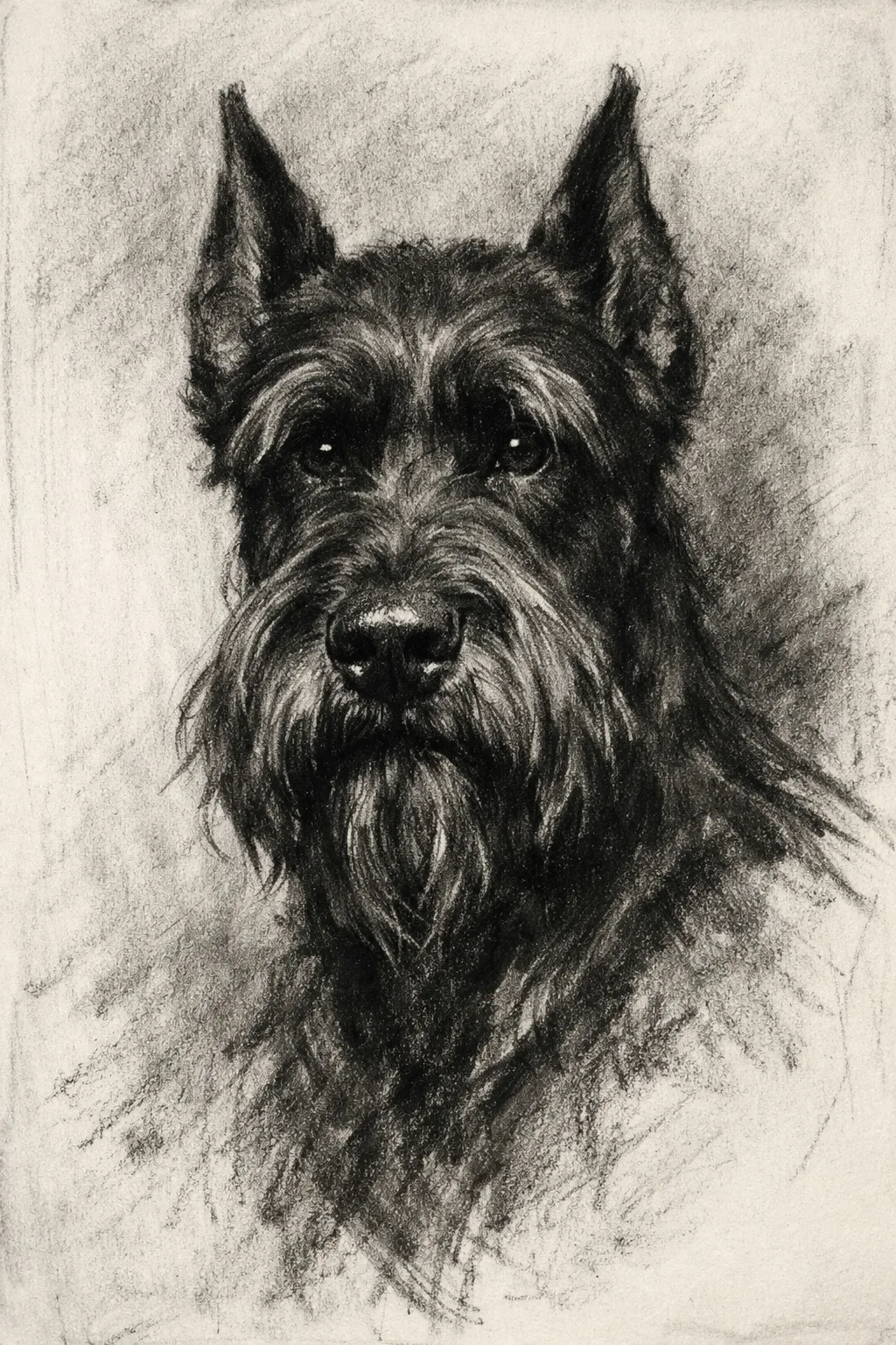 Giant Schnauzer portrait on canvas — AI-made from a photo, by ArtPixio