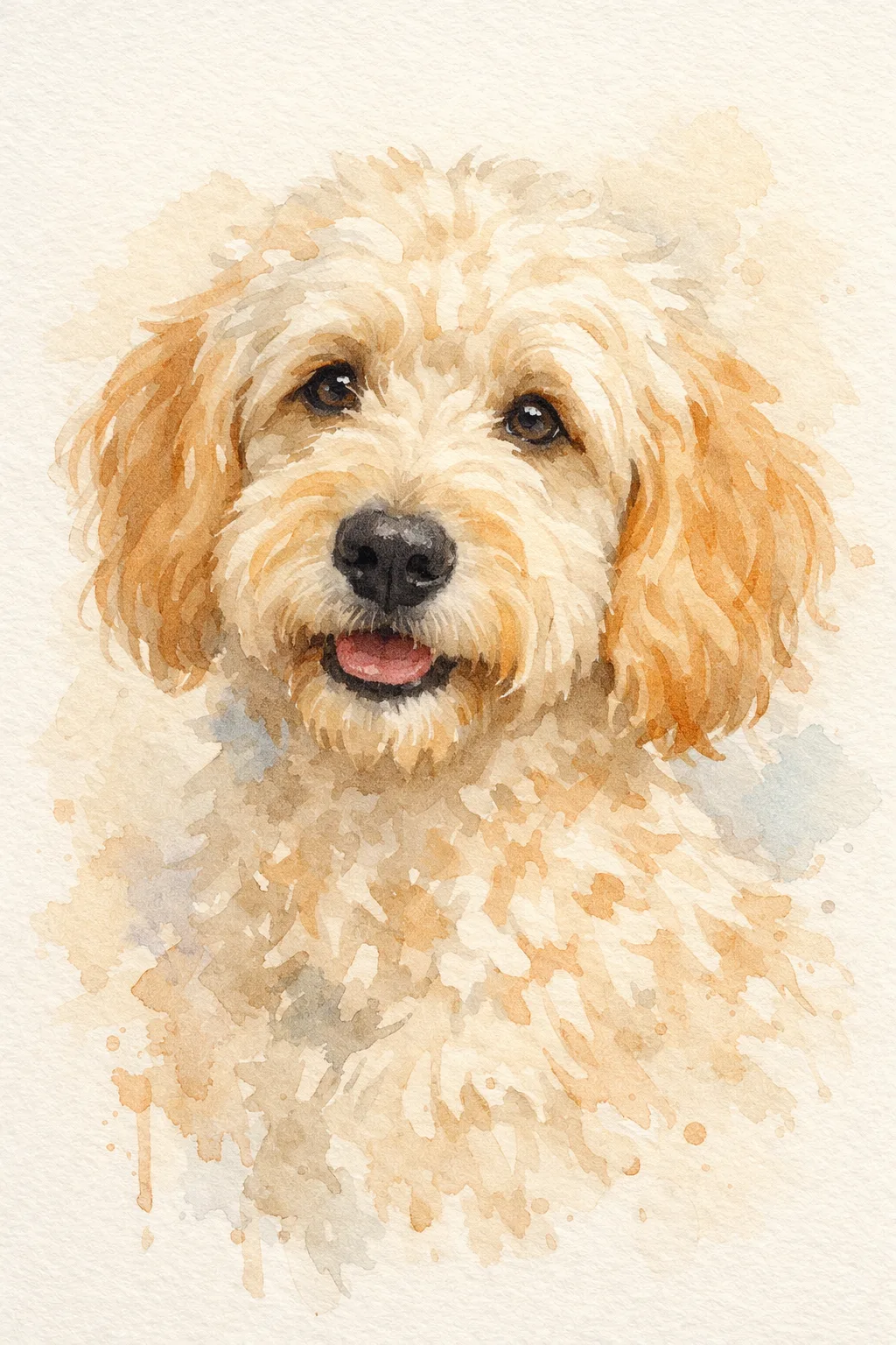 Goldendoodle portrait on canvas — AI-made from a photo, by ArtPixio