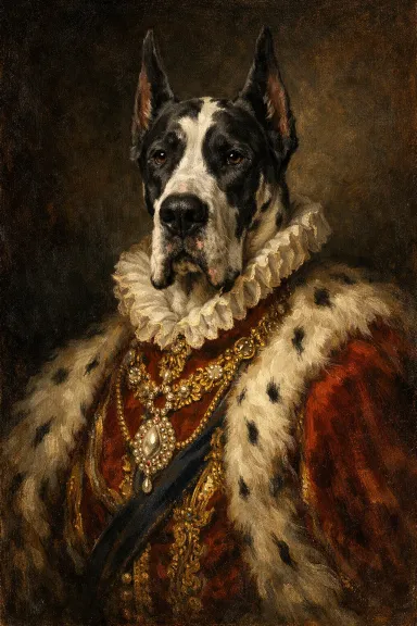 Custom pet portrait of a great dane