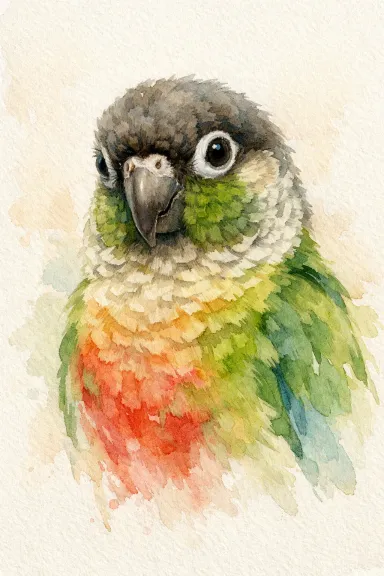 Green Cheek Conure portrait example