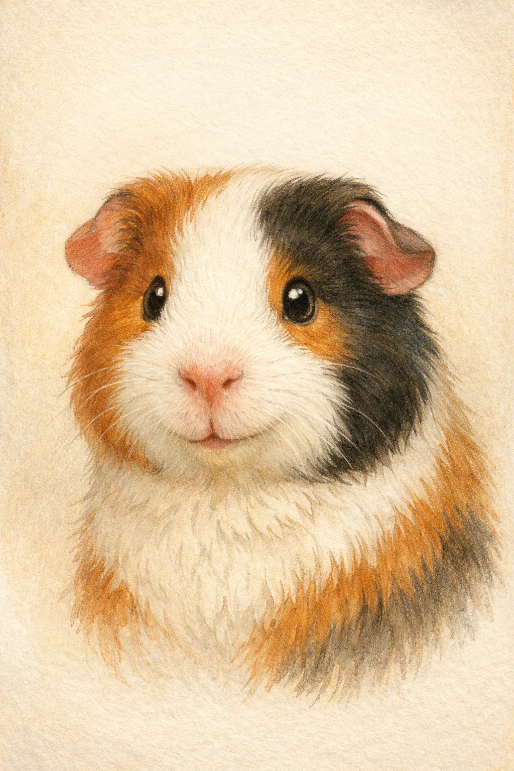 Guinea Pig portrait on canvas — AI-made from a photo, by ArtPixio