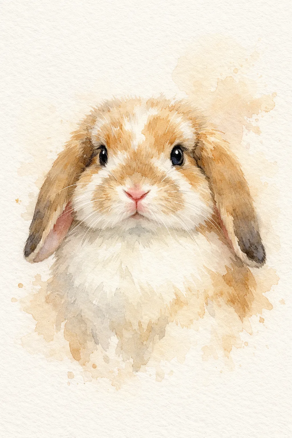 Holland Lop portrait on canvas — AI-made from a photo, by ArtPixio