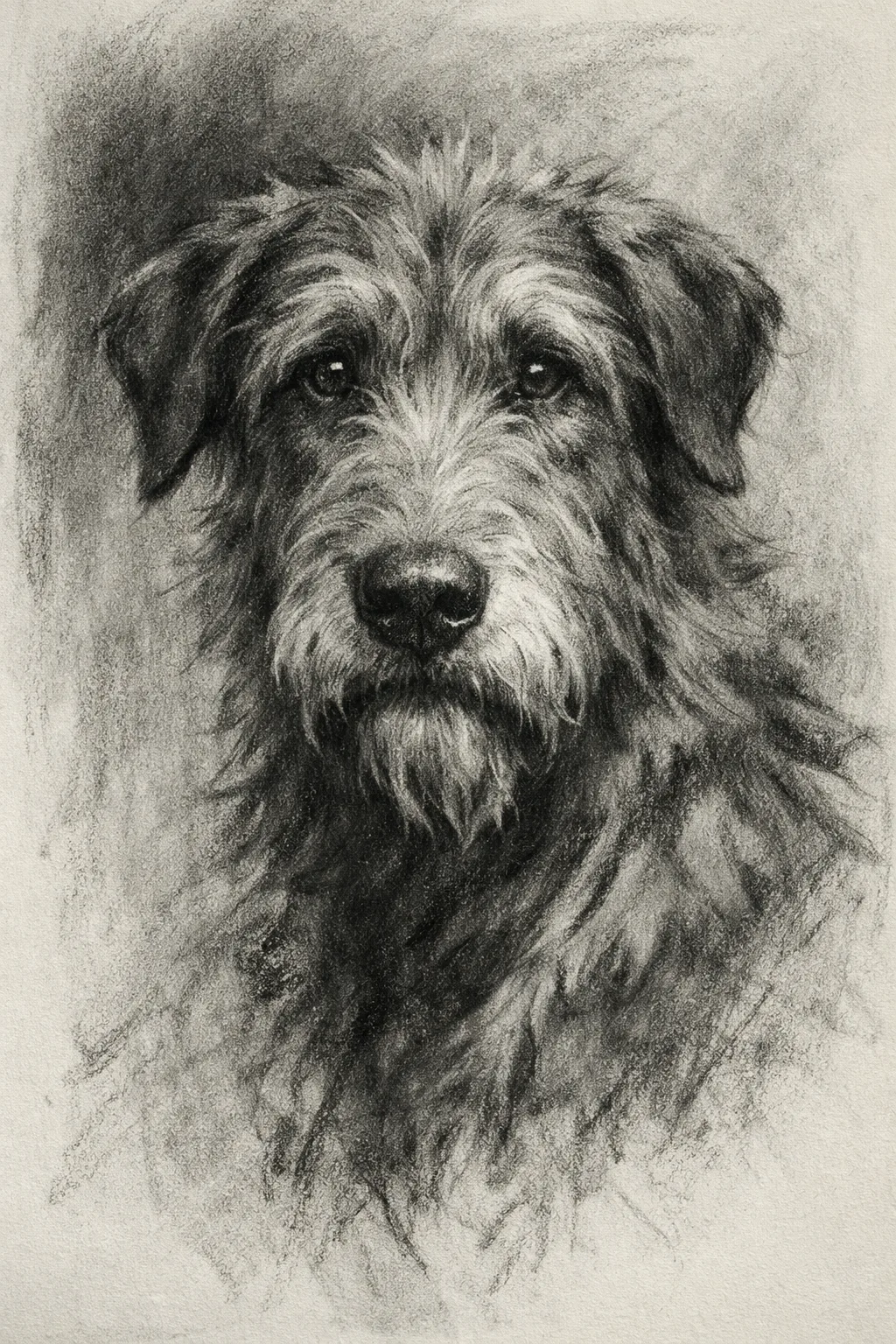 Irish Wolfhound portrait on canvas — AI-made from a photo, by ArtPixio