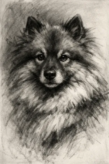 Keeshond portrait example