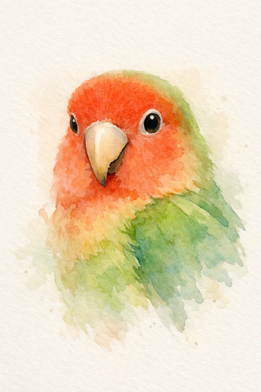 Lovebird portrait on canvas — AI-made from a photo, by ArtPixio