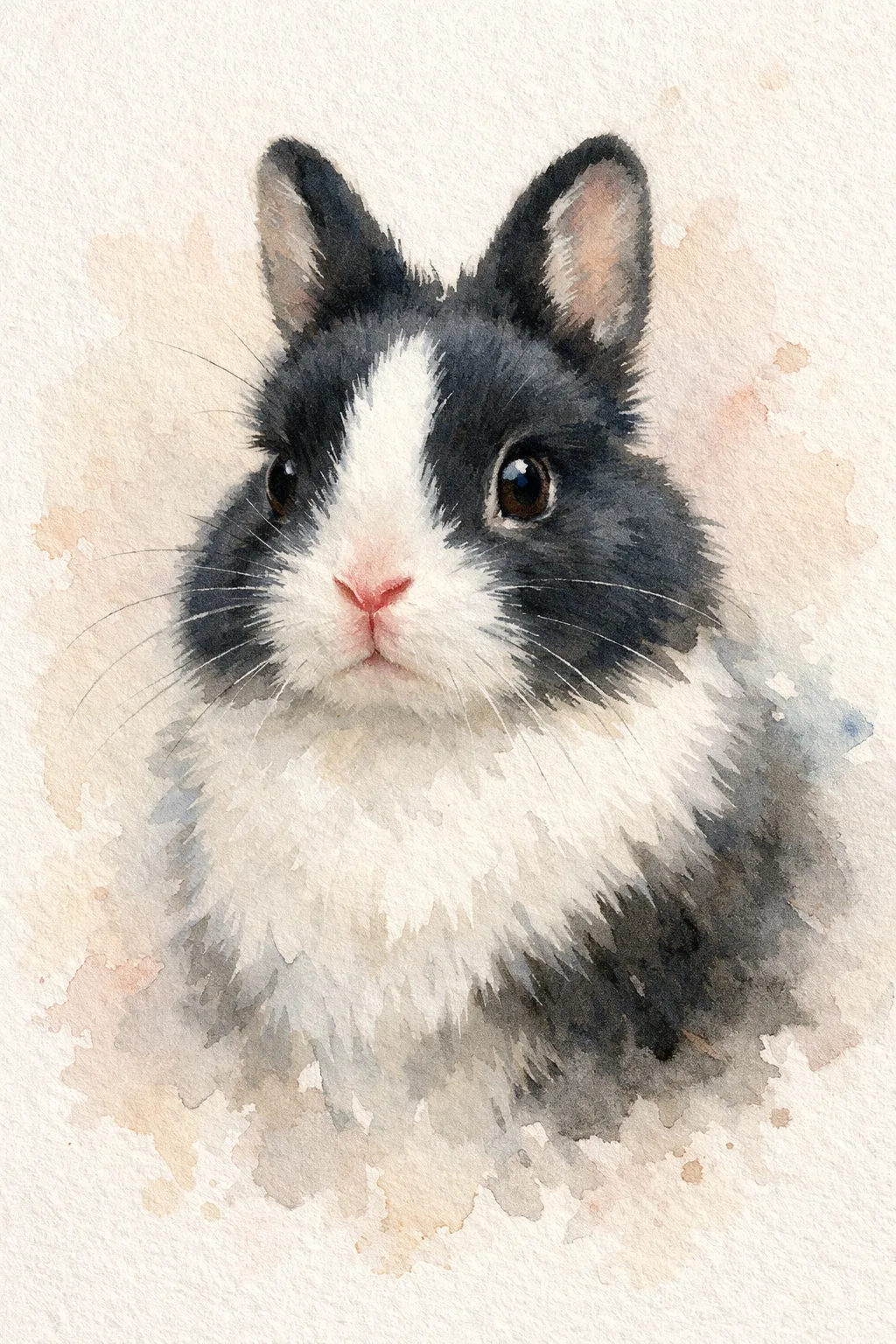 Netherland Dwarf portrait on canvas — AI-made from a photo, by ArtPixio