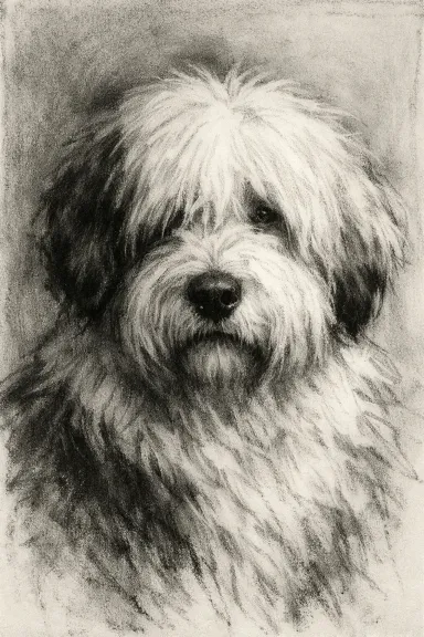 Old English Sheepdog portrait example