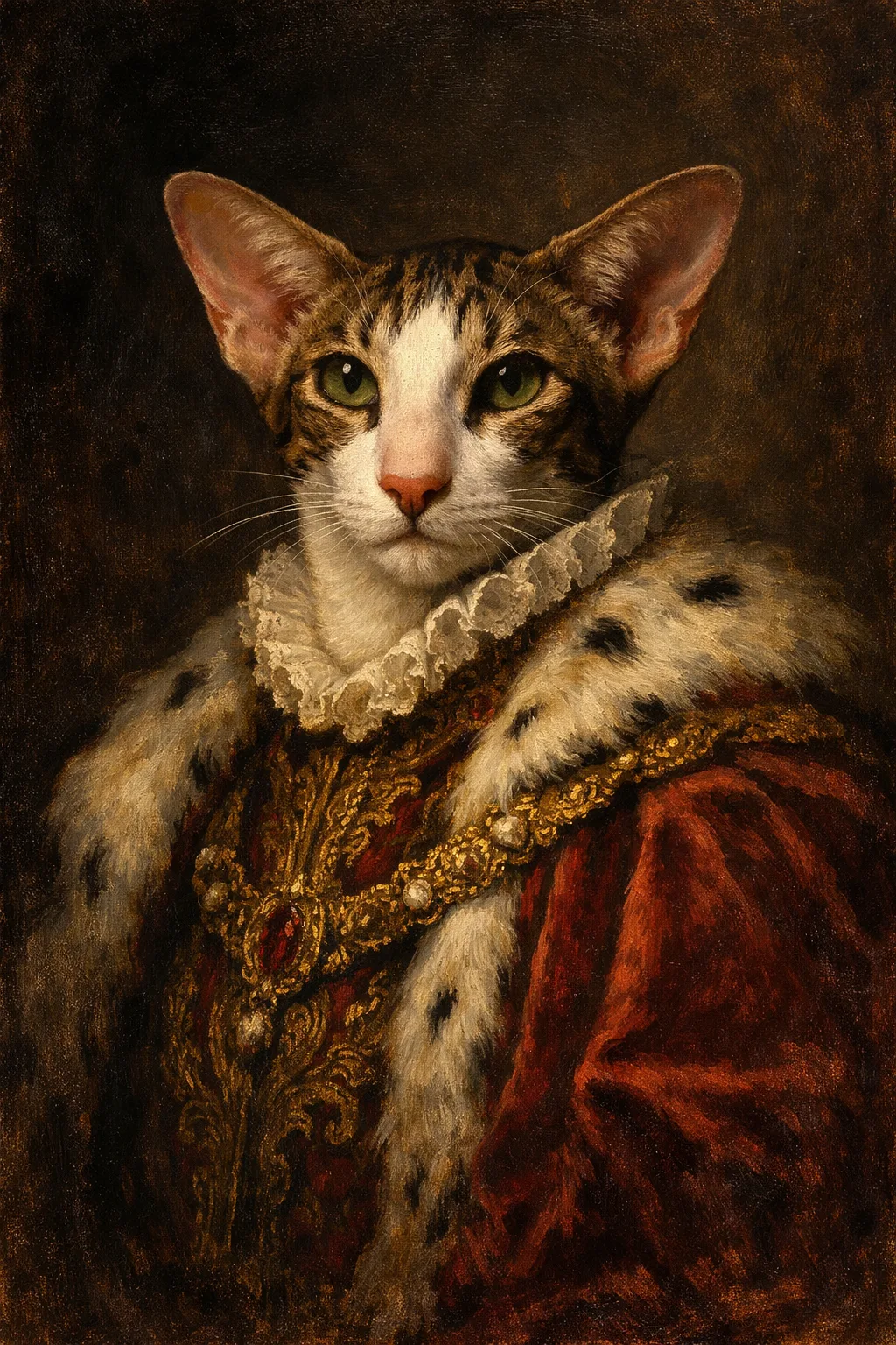 Oriental Shorthair portrait on canvas — AI-made from a photo, by ArtPixio