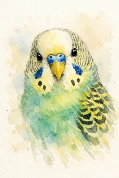 Parakeet portrait example
