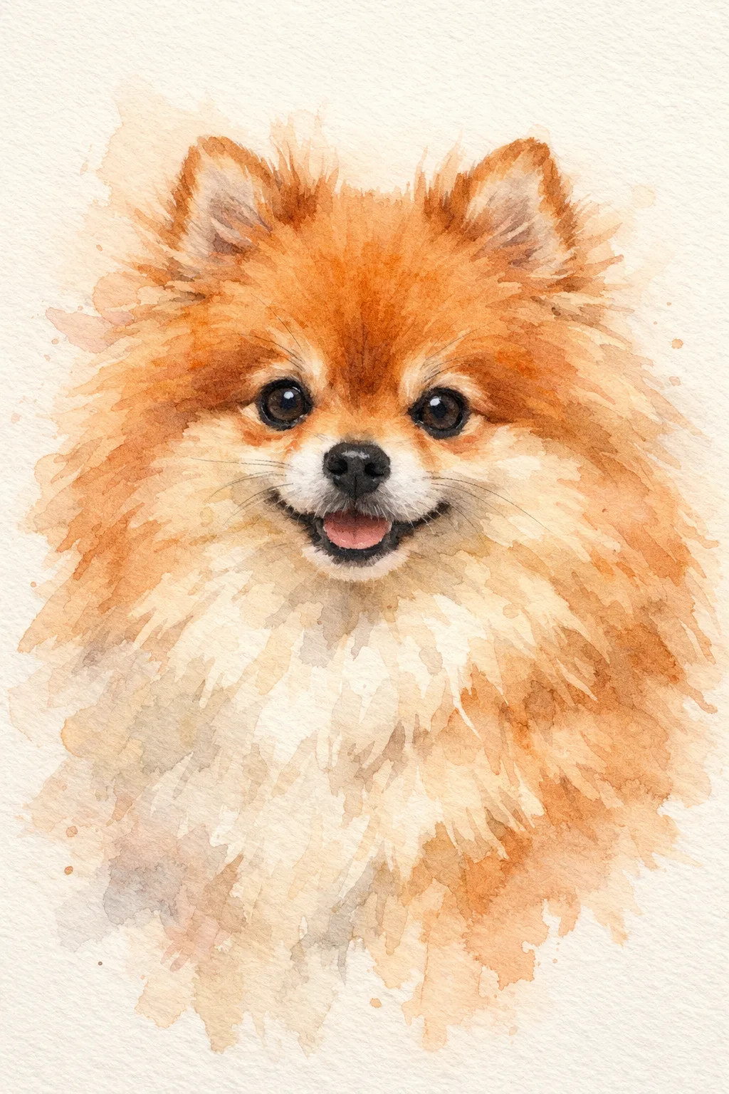 Pomeranian portrait on canvas — AI-made from a photo, by ArtPixio