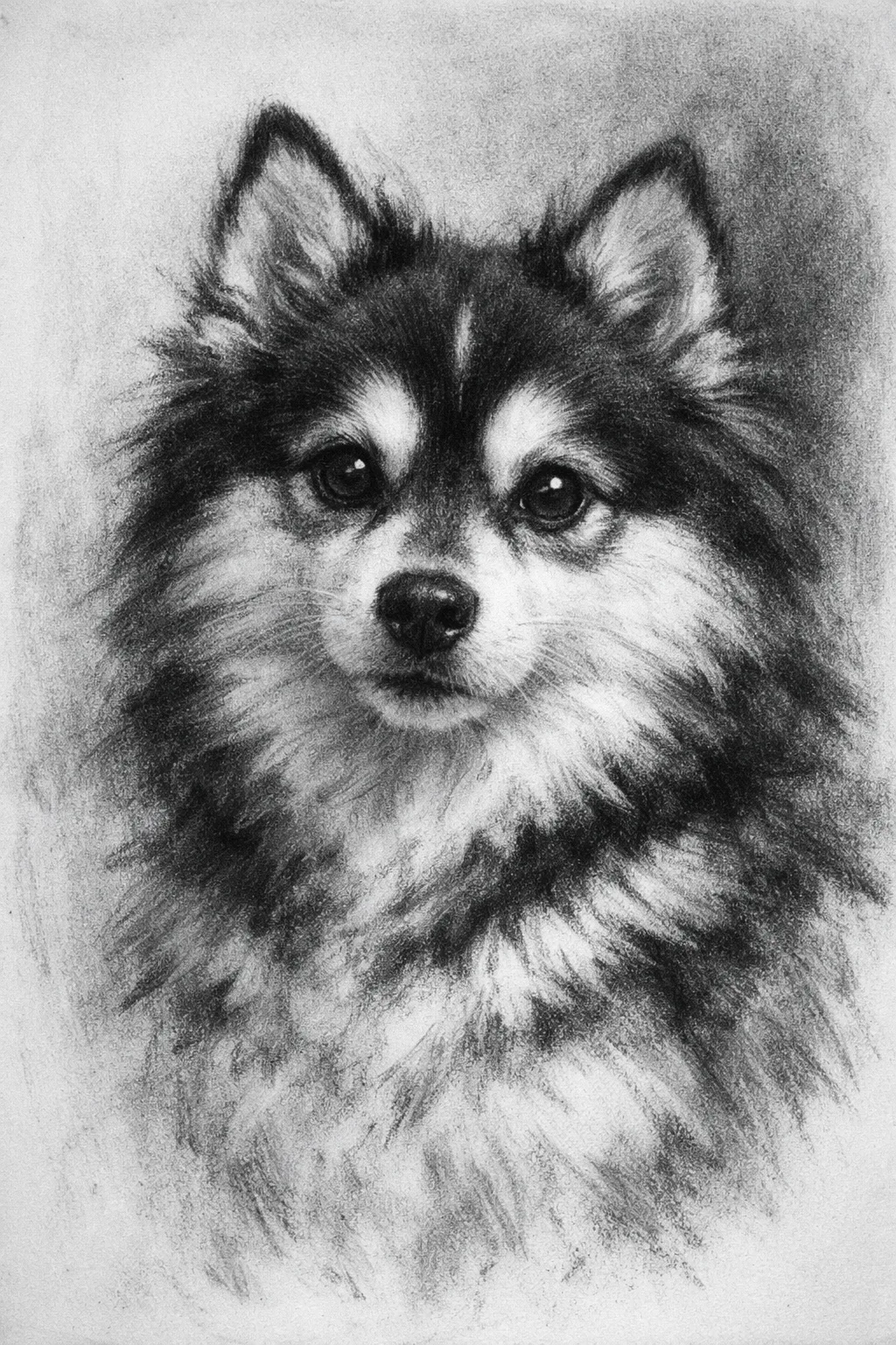 Pomsky portrait on canvas — AI-made from a photo, by ArtPixio