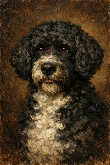 Portuguese Water Dog portrait example