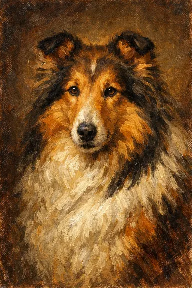 Rough Collie portrait example