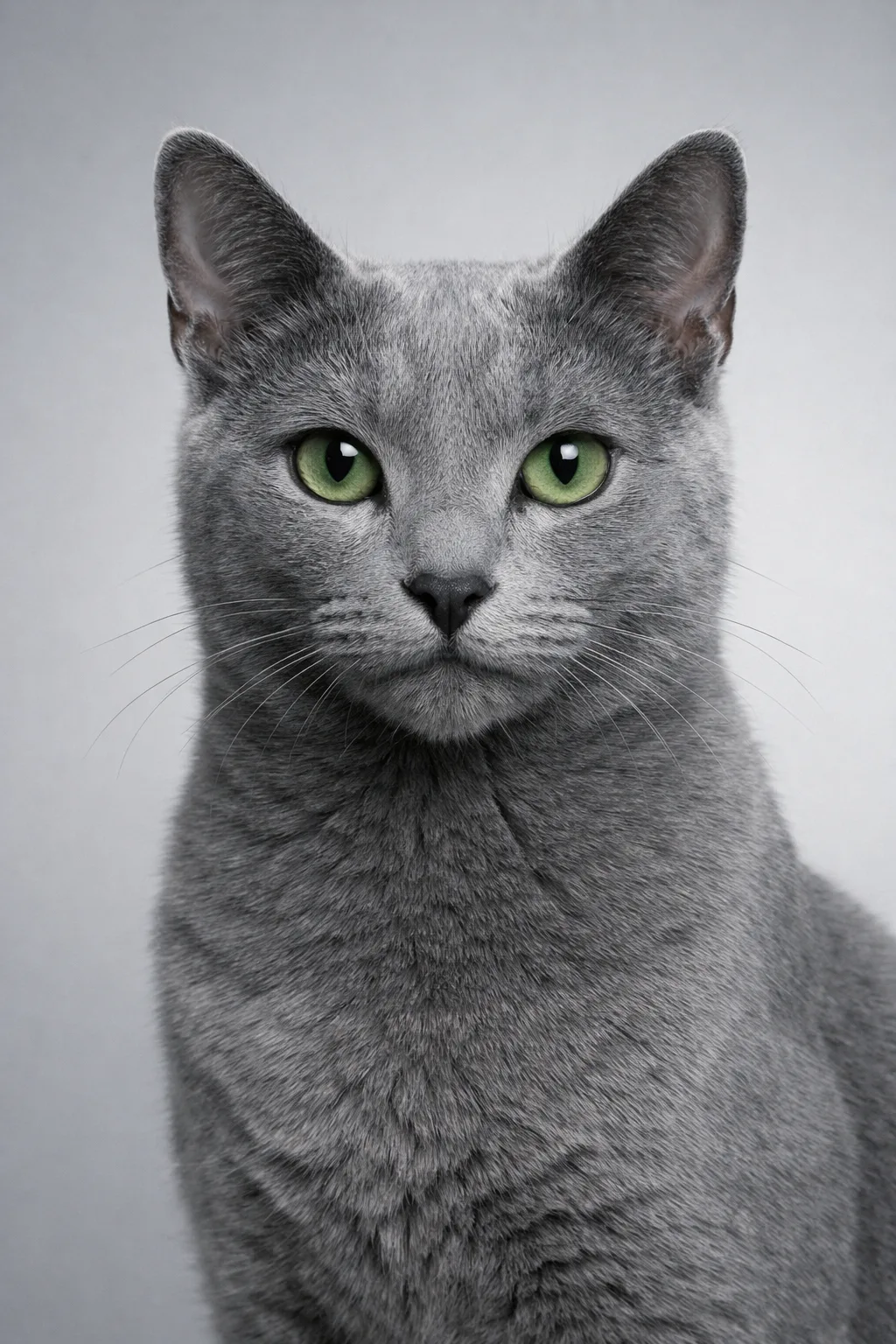 Russian Blue portrait on canvas — AI-made from a photo, by ArtPixio