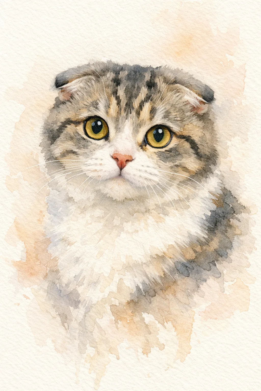 Scottish Fold portrait on canvas — AI-made from a photo, by ArtPixio