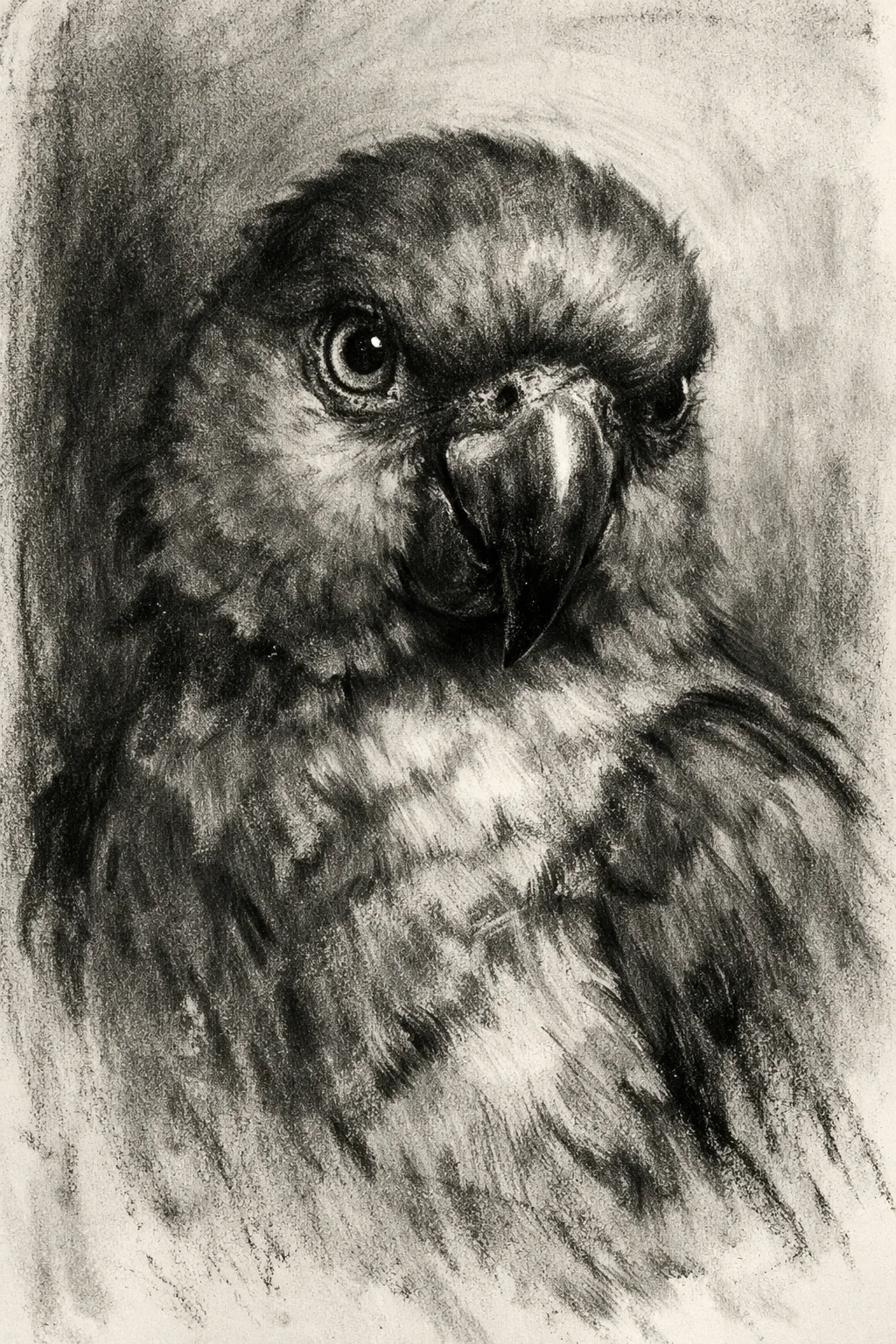 Senegal Parrot portrait on canvas — AI-made from a photo, by ArtPixio