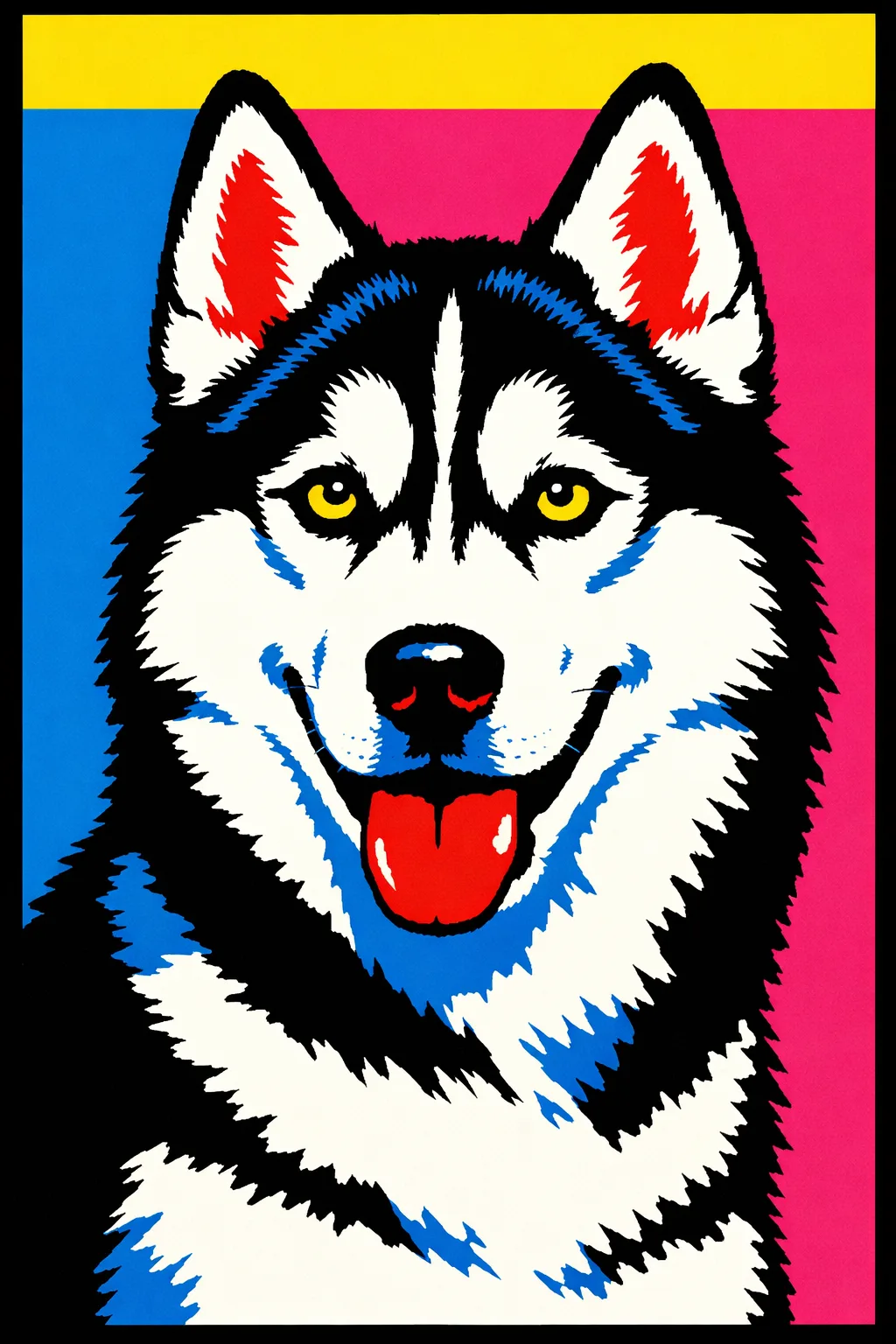 Siberian Husky portrait on canvas — AI-made from a photo, by ArtPixio