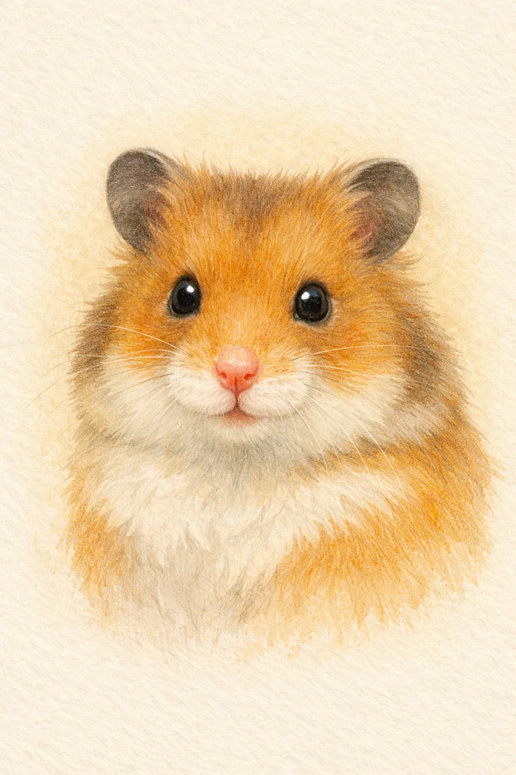 Syrian Hamster portrait on canvas — AI-made from a photo, by ArtPixio