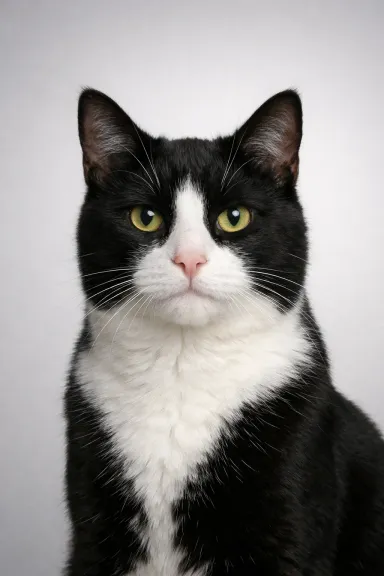 Tuxedo Cat portrait example