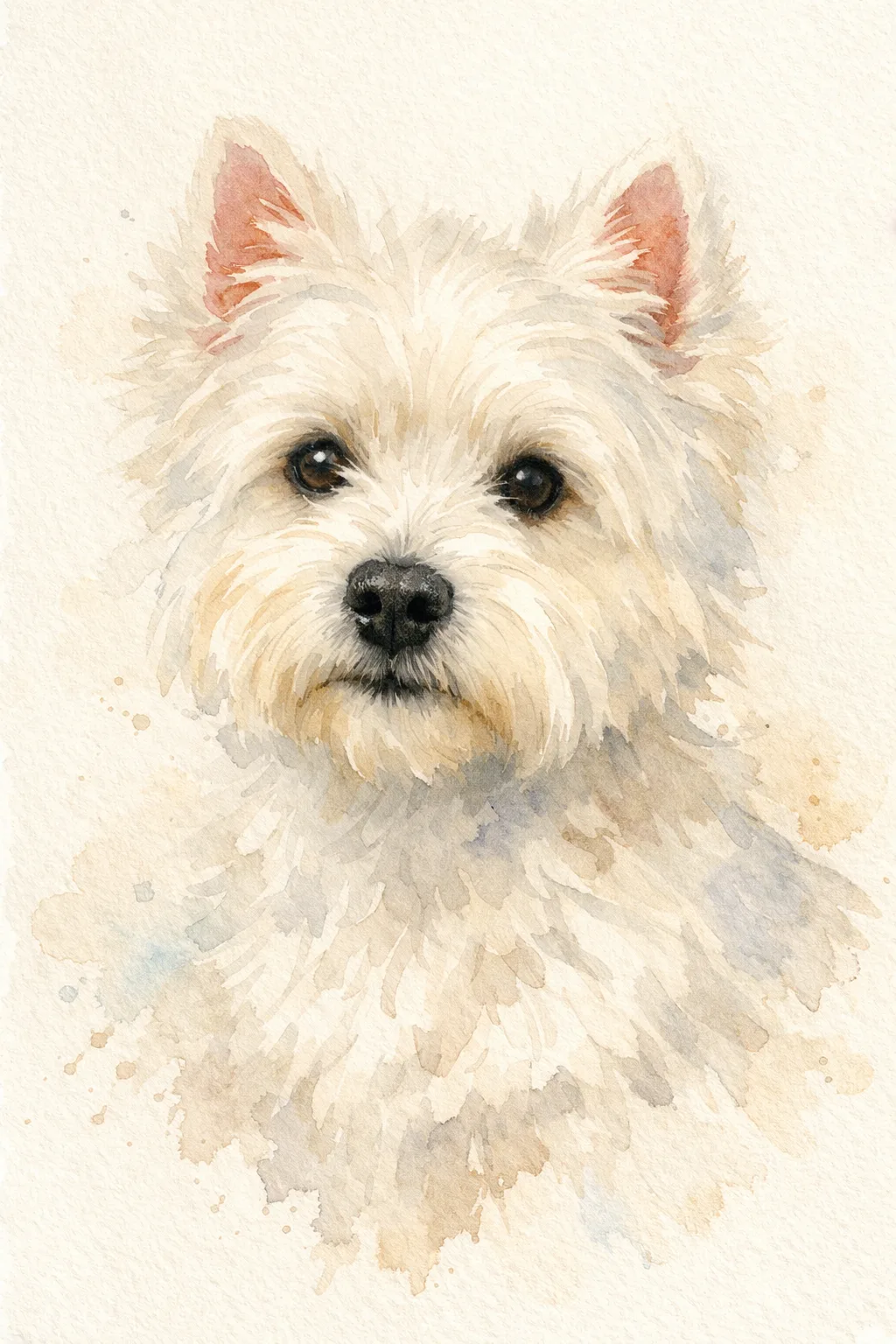 West Highland Terrier portrait on canvas — AI-made from a photo, by ArtPixio