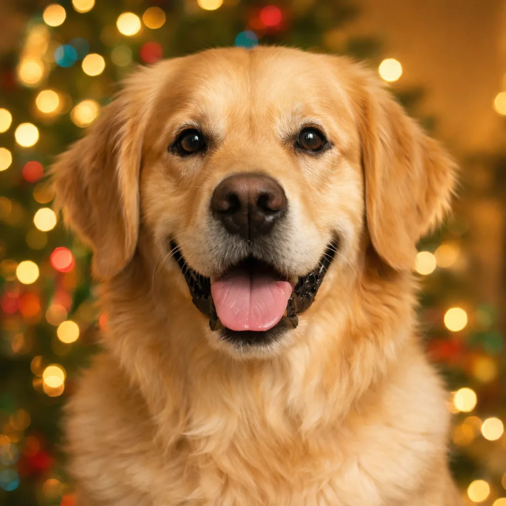 Christmas Tree realistic pet portrait