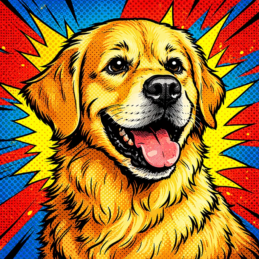 Comic Book pet portrait example