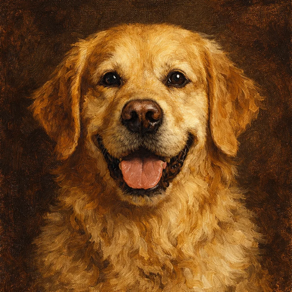Oil Painting pet portrait example