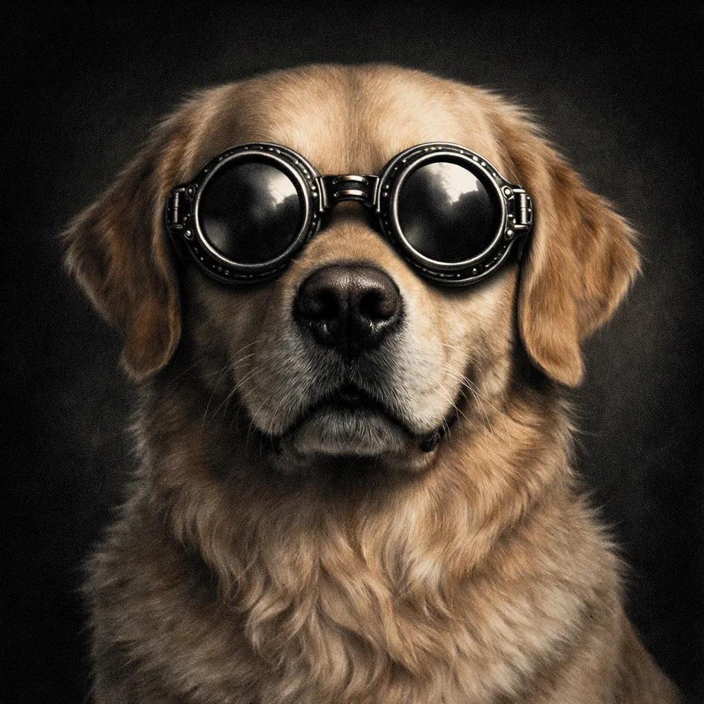 Steampunk Noir pet portrait example