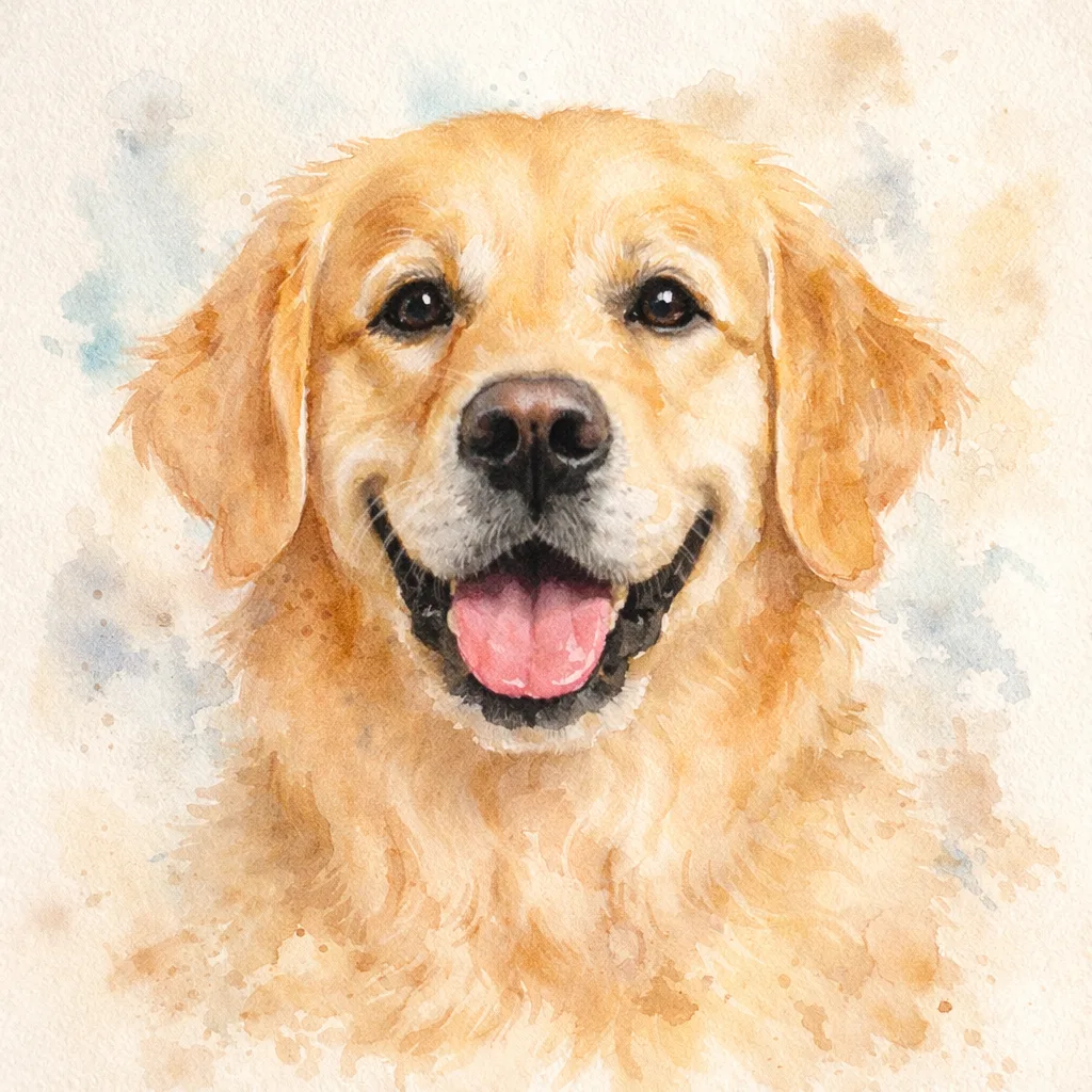 Watercolor pet portrait example