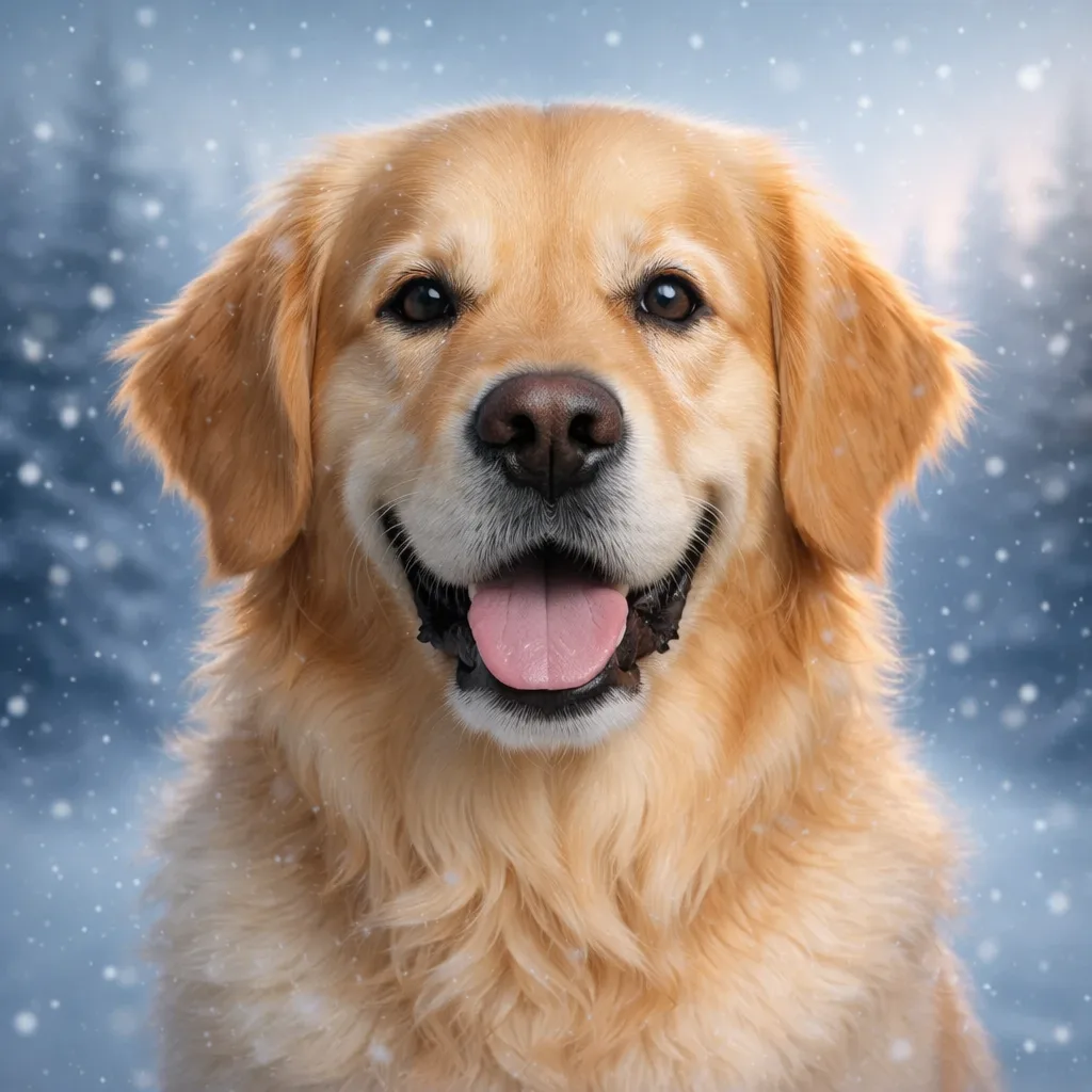 Winter Wonderland realistic pet portrait